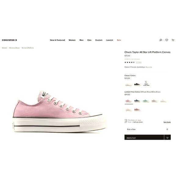 Converse Chuck Taylor All Star Lift Platform Canvas Sneakers Amethyst Sz 8 Women - Picture 12 of 12